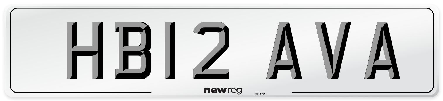HB12 AVA Number Plate from New Reg